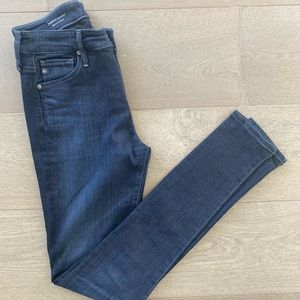 AG Dark Blue Stretchy Farrah Skinny Jeans